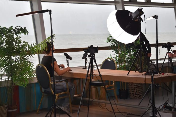 A YOUNG.Media studio set up for a shoot